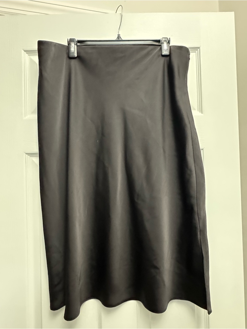 Nine West Black Faux-Leather Midi Skirt